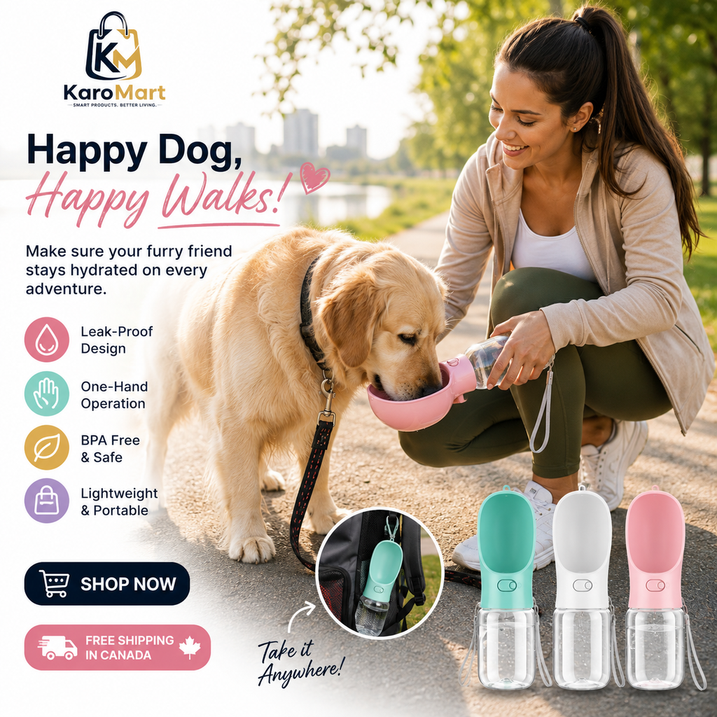 Portable Dog Water Bottle – Leak-Proof Travel Water Dispenser