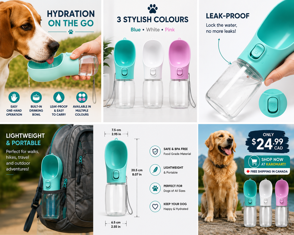 Portable Dog Water Bottle – Leak-Proof Travel Water Dispenser