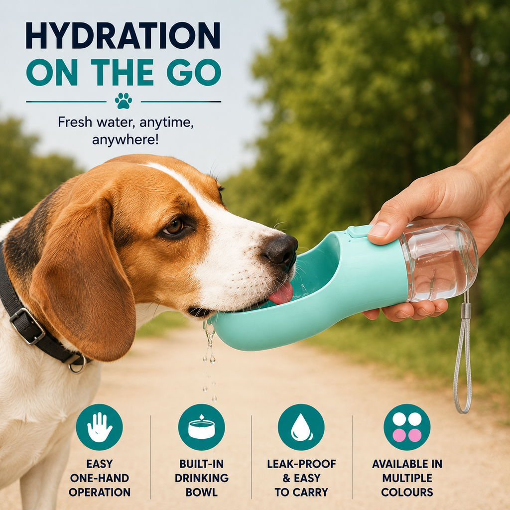 Portable Dog Water Bottle – Leak-Proof Travel Water Dispenser