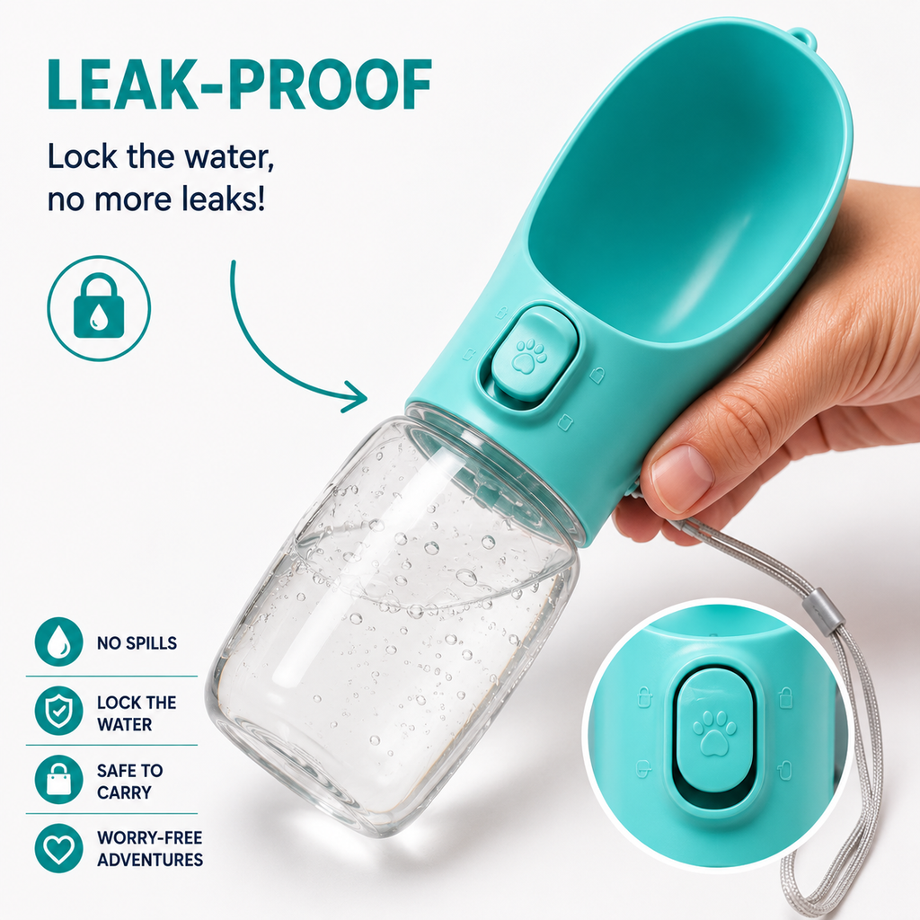 Portable Dog Water Bottle – Leak-Proof Travel Water Dispenser